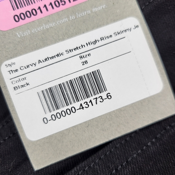 Everlane Black Curvy Authentic Skinny Jeans sz 28 - Picture 6 of 6
